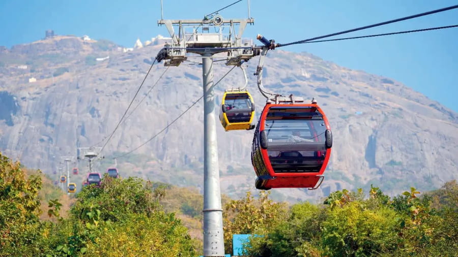 Girnar Ropeway cable car Junagadh district Gujarat Girnar hill trek
