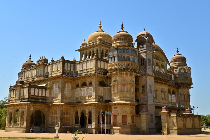 Vijay Vilas Palace in Mandvi, Kutch, a historic royal residence with grand architecture and landscaped gardens.